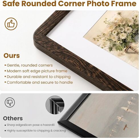 إطار صورة Acovy مقاس 16 × 20، إطار صور من خشب وينجي الصلب مع حصيرة مقاس 11 × 14، إطار ملصق مع زجاج مقسى وأجهزة تعليق، لعرض الحائط والطاولة، عبوة واحدة in Kuwait