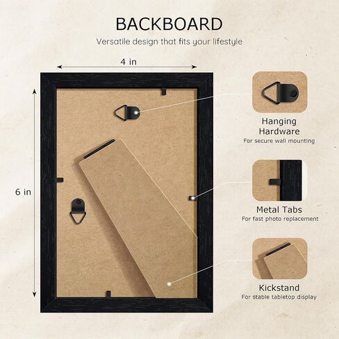 Wiscet 4x6 Picture Frame Set of 30, Bulk Photo Frames for 4x6 Photos, Multi Picture Frames for Wall or Tabletop, Black Woodgrain in Saudi Arabia