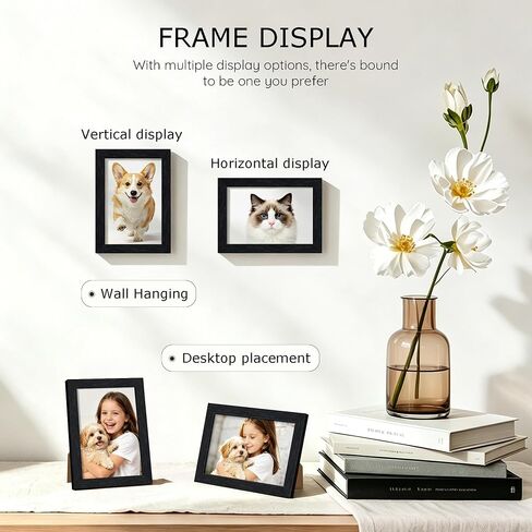 Wiscet 4x6 Picture Frame Set of 30, Bulk Photo Frames for 4x6 Photos, Multi Picture Frames for Wall or Tabletop, Black Woodgrain in Saudi Arabia