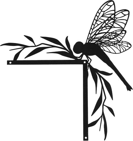 AHCVU Dragonfly Wall Decor – Outdoor Metal Garden Decoration, Dragonfly Shaped, Matte Black Door Frame Decoration – Waterproof Insect-Themed Wall Sculpture, Suitable for Patios, Pools, and Gardens in Saudi Arabia