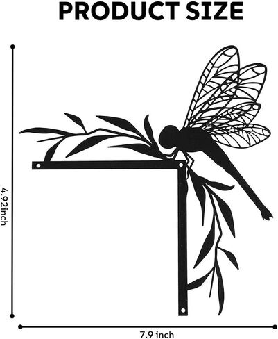 AHCVU Dragonfly Wall Decor – Outdoor Metal Garden Decoration, Dragonfly Shaped, Matte Black Door Frame Decoration – Waterproof Insect-Themed Wall Sculpture, Suitable for Patios, Pools, and Gardens in Saudi Arabia