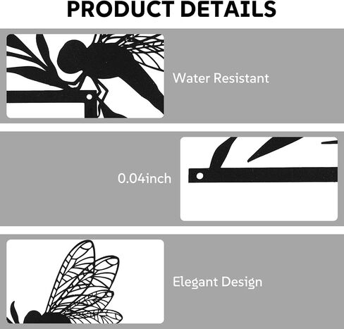 AHCVU Dragonfly Wall Decor – Outdoor Metal Garden Decoration, Dragonfly Shaped, Matte Black Door Frame Decoration – Waterproof Insect-Themed Wall Sculpture, Suitable for Patios, Pools, and Gardens in Saudi Arabia