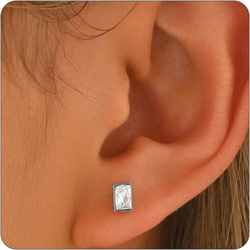 Dangle Earrings for Women 18K Gold Plated Cubic Zirconia Long Drop Earrings Dainty Baguette Pear Star CZ Stud Earring Trendy Diamond Teardrop Earring in Saudi Arabia
