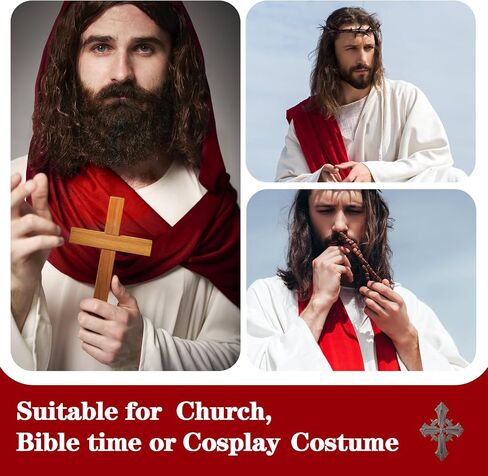 Jesus Costume Adult Men Biblical Religious Christ Costume Includes Waist Rope For Disciple Costumes in Saudi Arabia
