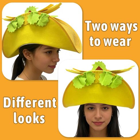Taco Costume Set for Adults, Unisex Men Women Halloween Food Costume with Hat, Apron, and Glasses, Standard Size, Mexican Theme Party Outfit in Saudi Arabia