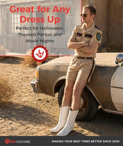 Morph Cop Costume Men, Police Costume Man, Sheriff Costumes, Border Patrol Outfit, Trooper Outfit, Halloween Costumes For Men in Kuwait