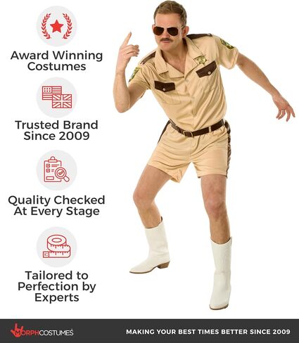 Morph Cop Costume Men, Police Costume Man, Sheriff Costumes, Border Patrol Outfit, Trooper Outfit, Halloween Costumes For Men in Kuwait