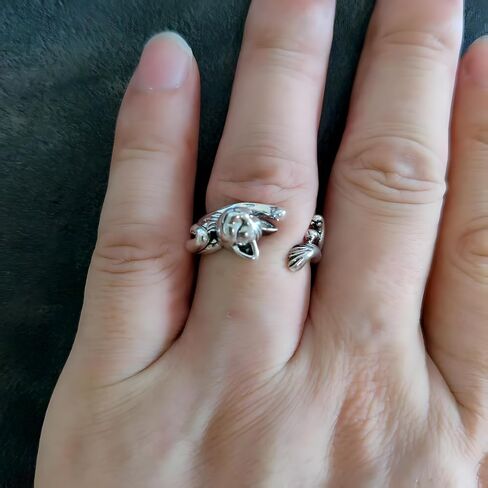 Cat Ring for Women Men Adjustable Open Lazy Cats Rings for Cat Lovers in Saudi Arabia