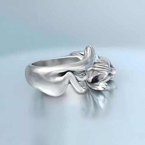 Cat Ring for Women Men Adjustable Open Lazy Cats Rings for Cat Lovers in Saudi Arabia