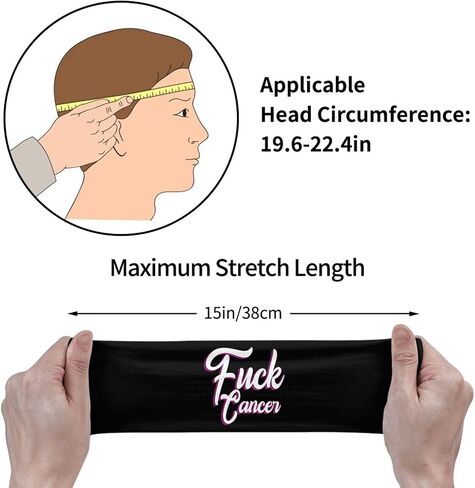 Fuck Cancer Headbands Moisture Wicking Workout Headband Sports Headbands Sweatband Headbands Running Headband in Saudi Arabia