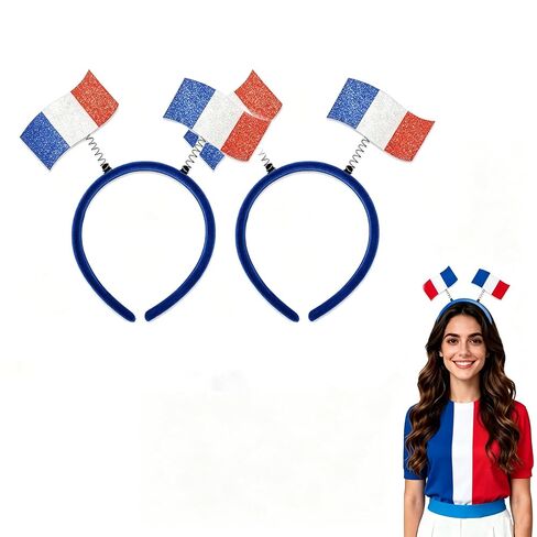 2 pcs Women's Headbands ，France Flag Headbands Football Fan Soccer Sports Events Hairbands,for International Sports Tournaments,Football Party Supplies， Game Day, Sporting Events, (France) in Saudi Arabia