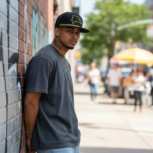 Dominican Republic Snapback Hat – Minimal Map Design Cap – Premium Embroidery, Flat Brim, Adjustable Fit, Streetwear Style in Kuwait