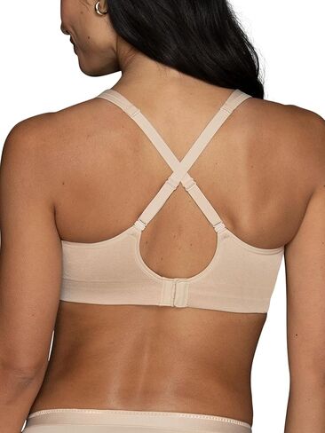 Vanity Fair Women's Wireless Beyond Comfort Bra with Breathable Cups (S-3XL), Convertible Straps (72204), 2 Pack Black/Neutral, X-Large in Kuwait