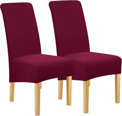 Lellen XL Size Stretch Chair Covers for Dining Room Large Dining Room Chair Slipcovers Dining Chair Covers Kitchen Reusable Parsons Side Chair Slipcover Soft Protector Set of 4,Cream in Saudi Arabia