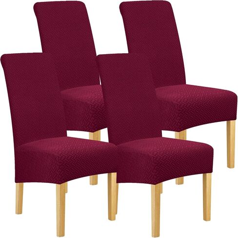 Lellen XL Size Stretch Chair Covers for Dining Room Large Dining Room Chair Slipcovers Dining Chair Covers Kitchen Reusable Parsons Side Chair Slipcover Soft Protector Set of 4,Cream in Saudi Arabia