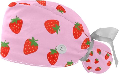 2 Pack Scrub Caps Surgical Hat for Women, Retro Flowers Nurse Hat Adjustable Tie Back Hat, Long Hair in Saudi Arabia