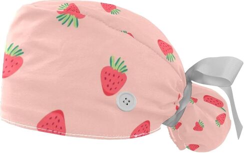2 Pack Scrub Caps Surgical Hat for Women, Retro Flowers Nurse Hat Adjustable Tie Back Hat, Long Hair in Saudi Arabia