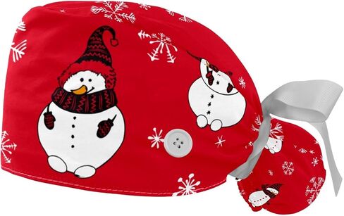 2 Pack Scrub Caps Surgical Hat for Women, Retro Flowers Nurse Hat Adjustable Tie Back Hat, Long Hair in Saudi Arabia