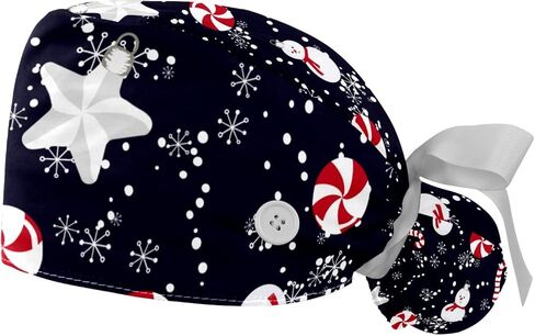 2 Pack Scrub Caps Surgical Hat for Women, Retro Flowers Nurse Hat Adjustable Tie Back Hat, Long Hair in Saudi Arabia