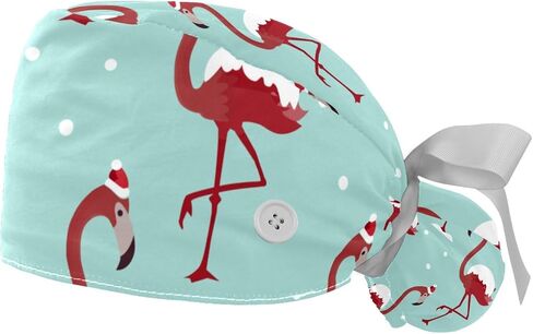 2 Pack Scrub Caps Surgical Hat for Women, Retro Flowers Nurse Hat Adjustable Tie Back Hat, Long Hair in Saudi Arabia