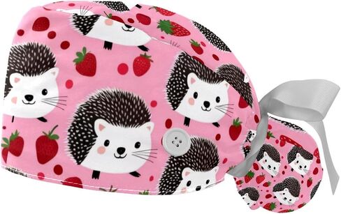 2 Pack Scrub Caps Surgical Hat for Women, Retro Flowers Nurse Hat Adjustable Tie Back Hat, Long Hair in Saudi Arabia