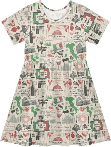 Toddler Dress Girl Clothes A-Line Short Sleeve Sundress Girls Casual Dresses in Saudi Arabia