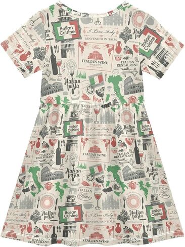 Toddler Dress Girl Clothes A-Line Short Sleeve Sundress Girls Casual Dresses in Saudi Arabia