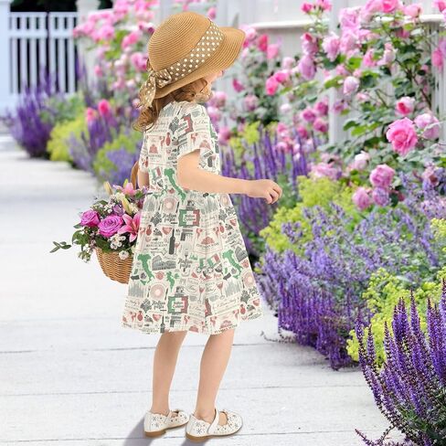 Toddler Dress Girl Clothes A-Line Short Sleeve Sundress Girls Casual Dresses in Saudi Arabia