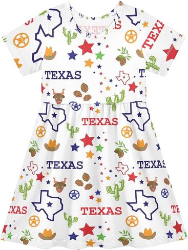 Toddler Dress Girl Clothes A-Line Short Sleeve Sundress Girls Casual Dresses in Saudi Arabia