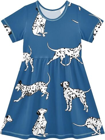 Toddler Dress Girl Clothes A-Line Short Sleeve Sundress Girls Casual Dresses in Saudi Arabia