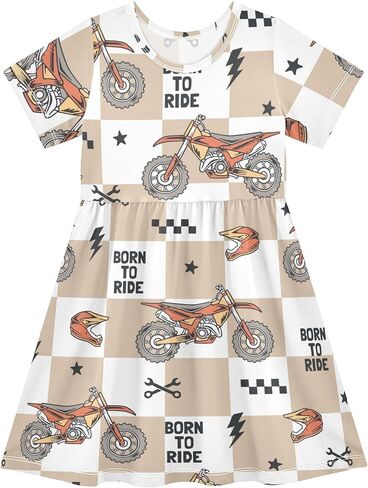 Toddler Dress Girl Clothes A-Line Short Sleeve Sundress Girls Casual Dresses in Saudi Arabia