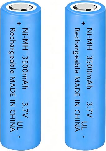 3.7V 2 Packs 12.95wh Batteries 3500mAh Button Top Rechargeable Battery Ni-MH, for LED Flashlight, Headlamps, Doorbells, RC Cars, Solar Lights, Remote Controls, Mini Fans in Saudi Arabia
