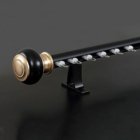 Black Curtain Rod 11.5FT Wall Mount for Room Divider & Drapery, Easy Install, Stylish & Durable, Perfect for Living Room, Bedroom, Office Decor, 3.5M Length in Saudi Arabia