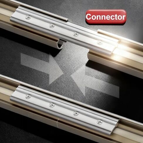 Champagne 5.1M/16.7FT Wall-Mounted Curtain Track System - Aluminum Sliding Rail with Silent Rollers for Living Room & Bedroom, Easy Installation Room Divider in Kuwait