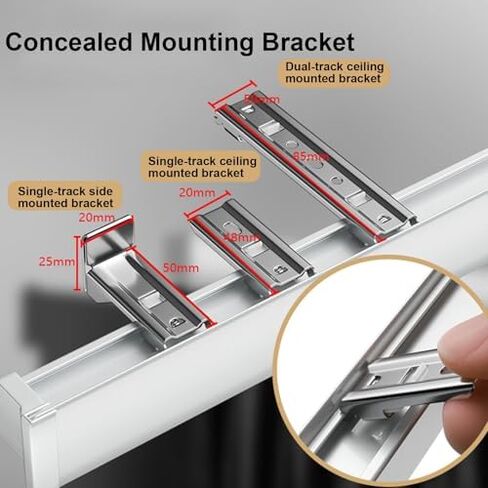 Heavy Duty 9.5FT Aluminum Curtain Track Kit with Mounting Hardware - Ideal for Bay Windows, Balconies, Room Dividers & Privacy Curtains - Upgrade Your Home Décor Now! in Kuwait