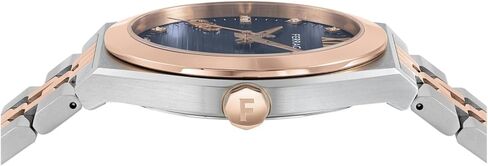 ساعة Ferragamo Vega الفاخرة للرجال مع سوار وحافظة ذات لونين وميناء أزرق in Kuwait