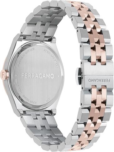 ساعة Ferragamo Vega الفاخرة للرجال مع سوار وحافظة ذات لونين وميناء أزرق in Kuwait