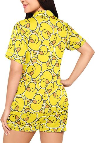 Pajamas Set for Women Short Sleeve Sleepwear Button Down Satin Pjs Soft 2 Piece Lounge Sets S-XXL in Kuwait