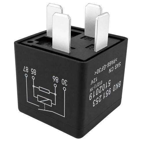 2-Piece Set #643 8K0 951 253 Relay 12VDC 50A 4-Pin Plug-in Automotive Power Relay Compatible for Some Volkswagen and Audi Vehicles in Kuwait