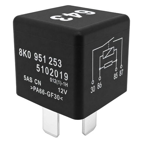 2-Piece Set #643 8K0 951 253 Relay 12VDC 50A 4-Pin Plug-in Automotive Power Relay Compatible for Some Volkswagen and Audi Vehicles in Kuwait
