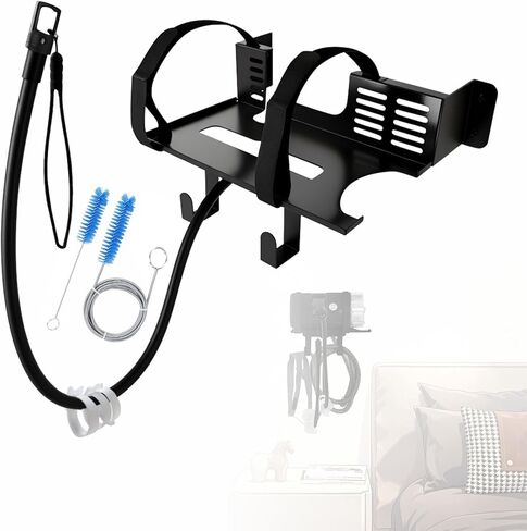 CPAP Wall Mount Shelf for AirSense 10/11 , CPAP Hose Holder Adjustable , Tangle-Free , Cleaning Brush & 2 Hooks , Durable Powder Coating , Rust-Proof to Sturdy and Durable , Save CPAP Nightstand Space in Saudi Arabia
