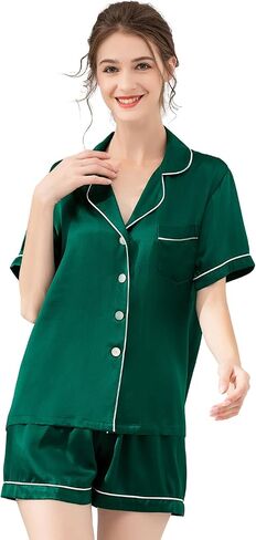LEPTON 100% Mulberry Silk Short Sleeve Pajama Set in Saudi Arabia
