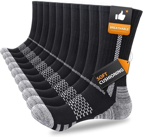 shnn Mens Socks Cushion Moisture Work Boot Hiking Running Socks For Men in Saudi Arabia