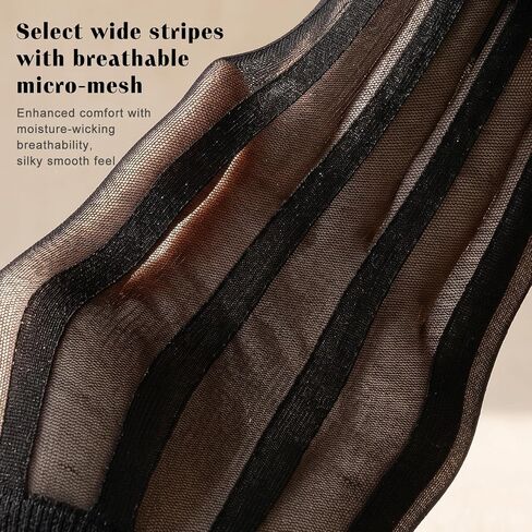 2 Pairs Mens Silk Sheer Socks, Men Casual Business Dress Socks Striped Sheer Nylon Stockings Mens Dress Sock Formal Suit See(Black,) in Saudi Arabia