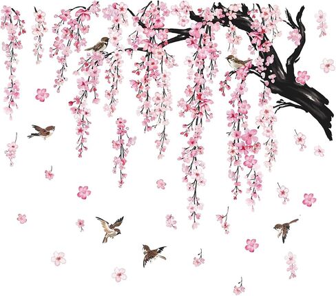Green Leaf Wall Decals, Boho Hanging Vines Wall Stickers with Butterfly Dragonfly, Peel and Stick Removable Wall Art for Bedroom Nursery Living Room in Kuwait