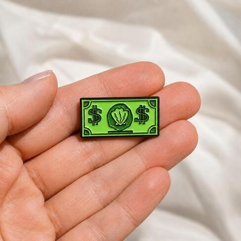 Funny Shell Dollar Pin - Enamel Cartoon Money Pins Brooch for Backpacks, Jackets, Hats. Banknotes Brooches Gift for Family, Girls, Boys, Friends, Classmate in Saudi Arabia