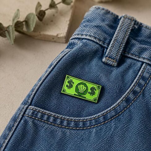 Funny Shell Dollar Pin - Enamel Cartoon Money Pins Brooch for Backpacks, Jackets, Hats. Banknotes Brooches Gift for Family, Girls, Boys, Friends, Classmate in Saudi Arabia