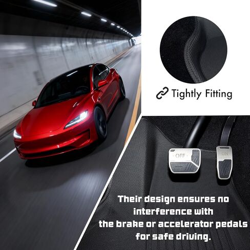 TPE Floor Mats for 2025 Tesla Model Y Juniper 5-Seats Car Accessories,1st&2rd All-Weather Row Floor Liner Sets,Durable Easy to Clean,Non-Stick Brakes and Throttle in Kuwait