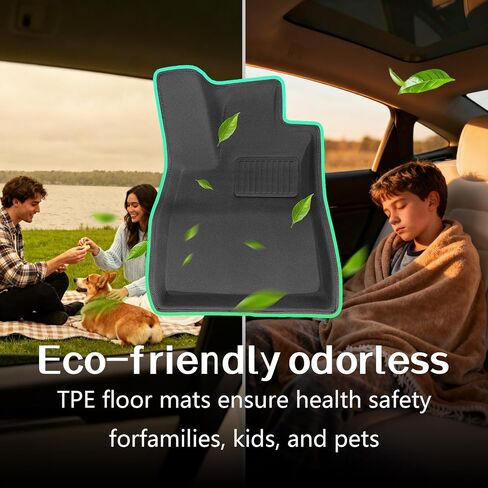 TPE Floor Mats for 2025 Tesla Model Y Juniper 5-Seats Car Accessories,1st&2rd All-Weather Row Floor Liner Sets,Durable Easy to Clean,Non-Stick Brakes and Throttle in Kuwait