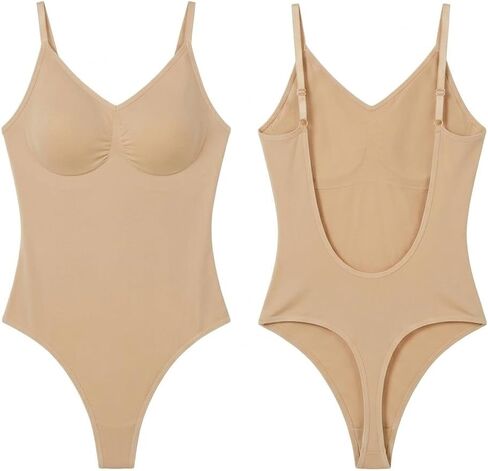 Women's Backless Shapewear Bodysuit Seamless Tummy Control Adjustable Straps Compression Tank Top Dresses in Saudi Arabia
